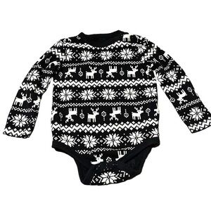 Joe Fresh Reindeer Fair Isle Thermal Onesie Size 18-24 Months